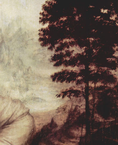 Leonardo da Vinci landskab detalje