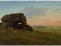 Evening landscape with a dolmen