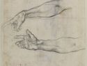 Studies of an outstretched arm for the fresco